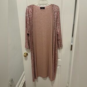 Meritt rose gold/pink sequin cardigan size 2X